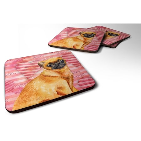 Small Brabant Griffon Love Foam Coaster - Set Of 4